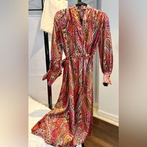 Zara Multicolor Paisley Long Sleeve Dress